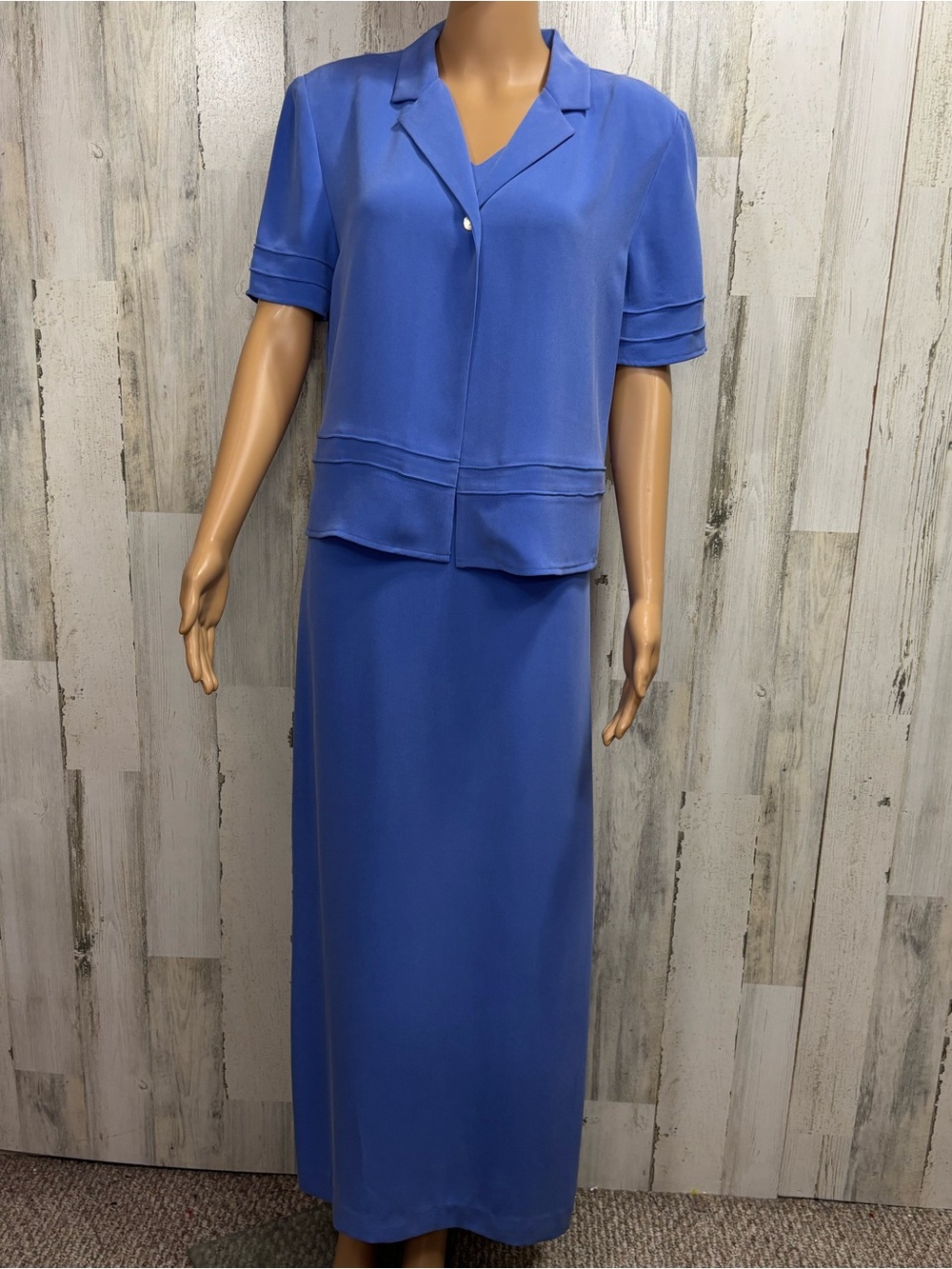 Adrianna‎ Papell Vintage 90’s Silk Maxi Jacket Dress